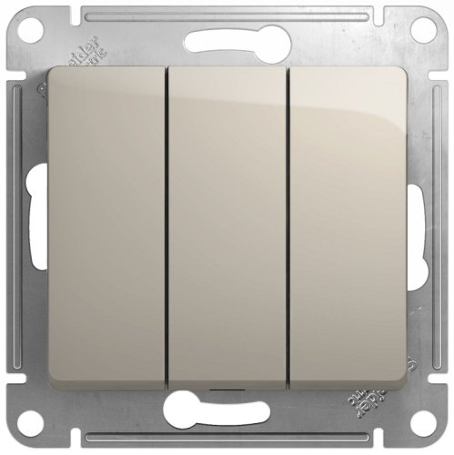 Выключатель без рамки Systeme Electric Glossa 3-кл. молочный картинка